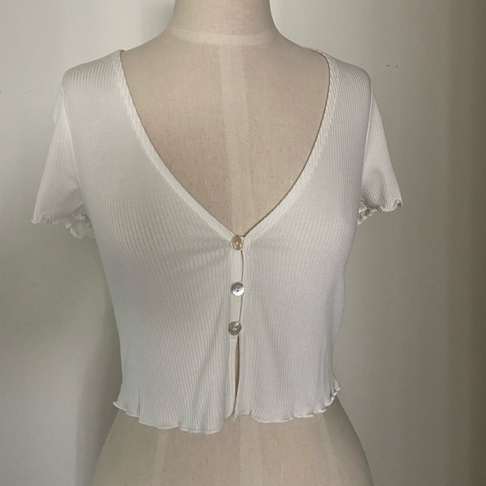 Mini Ribbed Crop Top Short Sleeve - Picture 6 of 8